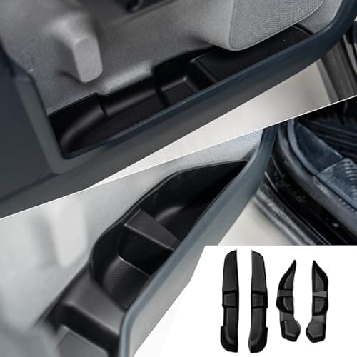 Maxzina Door Side Storage Tray Compatible with 2022-2025 (Not fit 2026) Ford Maverick Side Door Storage Box Car Side Organizer Phone Pocket Silicone Front & Rear 4PCS Maverick Accessories (Black) - Image 1