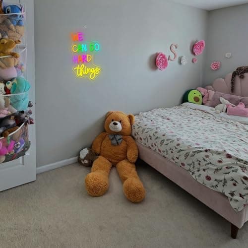 FAXFSIGN We Can Do Hard Things Neon Sign Classroom Led Neon Light Kids Wall Art Decor for Bedroom Library Office Postive Inspirational Children Students Birthday Gifts - Thumbnail 3