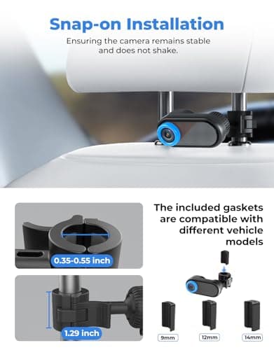 LUCKVIEW BM2A Baby Car Camera – 3X Zoom to See Baby Clearly, 5.2" 1080P Display & Auto IR Night Vision, Rear-Facing View Monitor, Easy Install for Parents & Pet Owners - Thumbnail 6