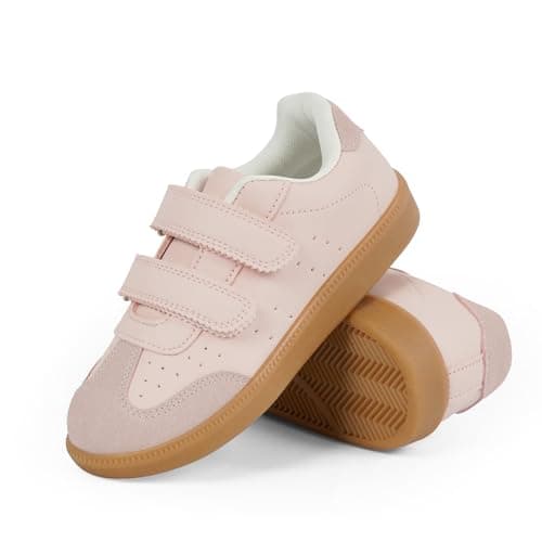 QIY Pink Girls Sneakers Toddler Kids Walking Sneakers Shoes Soft Tennis Sports Girl Shoes with Dual Hook and Loops - Thumbnail 6