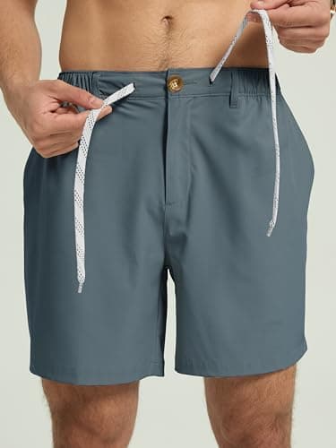 Arcweg Mens Casual Shorts 6 inch Inseam Stretch Golf Shorts Water Friendly Active Hybrid Shorts Regular Fit Slate Blue - Thumbnail 3