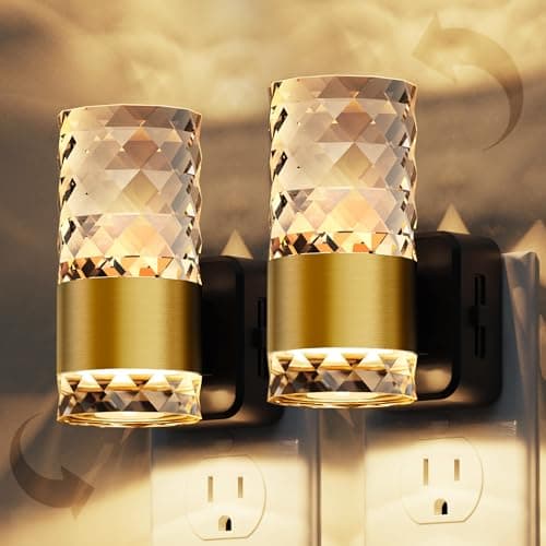 L LOHAS LED Night Light, Modern Night Lights Plug into Wall, 2 Pack 3000K Soft Warm 0-100LM Adjustable Nightlights,Automatic Nightlights Plug in with Dusk to Dawn Sensor for Room Bathroom Hallway - Image 1