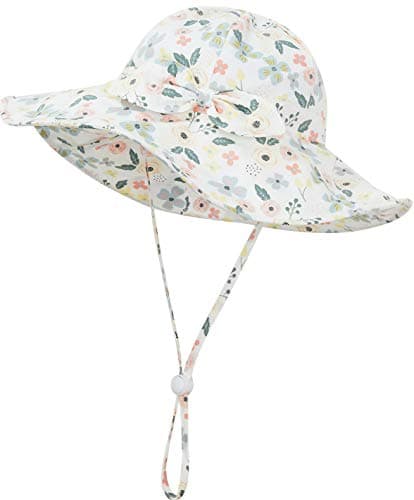 Urban Virgin Baby Girl Sun Hats Summer Baby Hats UPF 50+Toddler Sun Hat Infant with Wide Brim Bucket Hat Garden 6-12 Months - Image 1