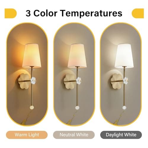 MHSNL Battery Operated Wall Sconces,Crystal Plum Blossom Decor Rechargeable Wall Lights with Detachable and Remote Cordless Wall Sconce Indoor for Bedroom Living Room Hallway Stairs Gold 1 Pack - Thumbnail 3