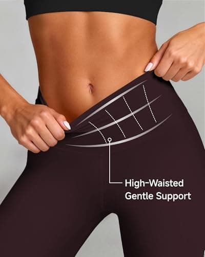 Buttery Soft Second-Skin High Waisted 7/8 Leggings for Women Espresso Brown - Thumbnail 2