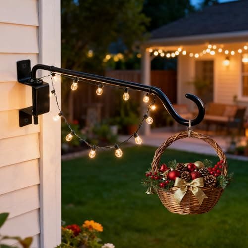16 Inch Swivel Plant Hanger 2 Pack – Heavy Duty Wall Mount Plant Brackets with 360° Adjustable Hook, Rust-Resistant Metal Outdoor Plant Hangers for Flower Baskets, Bird Feeders, Lanterns & Wind Chimes - Thumbnail 2