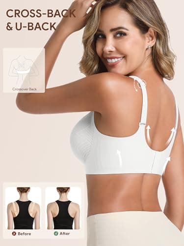 Jelly Wireless Bras for Women Lace V Neck Push up Seamless T Shirt Bra Comfortable No Underwire Bra with Adjustable Straps - Thumbnail 5