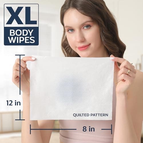 60 XL Shower Wipes – Body Wipes for Adults Bathing No Rinse – 6 Packs of 10 – Extra Moist Bath with Aloe & Vitamin E for Camping, Travel, Gym & Bedridden Care - Thumbnail 2