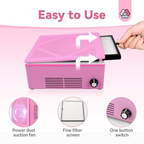 SAVILAND Nail Dust Collector, 60W Powerful Nail Vacuum Dust Collector Cleaner, Compact Dust CollectorTech with Dust Brush, Reusable Filter Manicure Tool for Acrylic Nail Gel Polishing,Salon & Home - Thumbnail 4