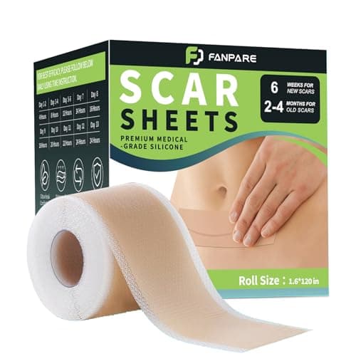 Medical Grade Silicone Scar Sheets, Advanced Silicone Scars Tape, Professional Scar Removal Strips for C-Section, Keloid, Surgical Scars, Burn, Tummy Tuck (1.6" X 118" Roll - 3M) - Image 1
