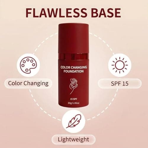 BARUBT White Color Changing Foundation, Self Adjusting Korean Makeup Base For Mature Skin, Hydrating Liquid Concealer And Sweatproof Face Cosmetic 1.06 Ounce 1PCS - Thumbnail 3