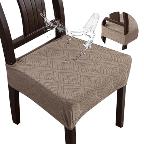 YUEANG Removable Washable Dining Chair Seat Covers Set of 2,Stretch Jacquard Chair Seat Cushion Protector Slipcovers, Rear Covers