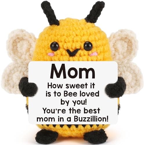 Mother Birthday Gifts for Mom from Daughter Son - Mom Gifts Mother in Law Anniversary Happy Birthday Gift Ideas for Best Moms Ever Mama Mommy, Christmas White Elephant Cute Small Crochet Bee Present - Image 1