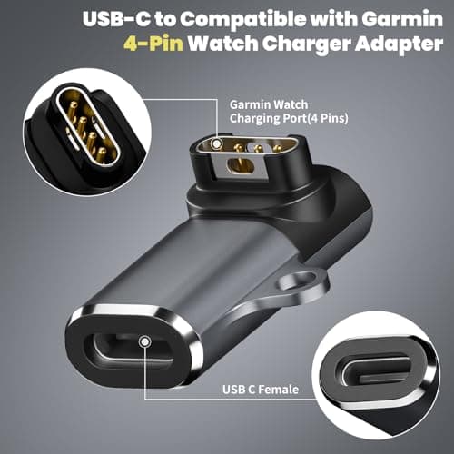 USB C Adapter Compatible with Garmin Watch 3Pack,Type C Cable Adapter Charging Cable Cord for Garmin Fenix 8 7 7S 6, Vivoactive 6 5 4S, Forerunner 55/165/970/570/945/265(Gray) - Thumbnail 4