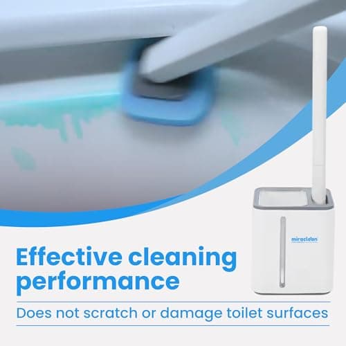 WizardFlush Toilet Brush - Disposable Toilet Bowl-Cleaner for Bathroom - Scrub Brush for Toilet - Space Saving for Storage - Deep Cleaning Wand - Easy to Assemble - Thumbnail 4
