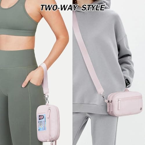 POIUGOYA Small Nylon Crossbody Bags for Women,RFID Wristlet Purse Built in Wallet, 4 Zipper Crossbody Wallet Phone Organizer - Thumbnail 2