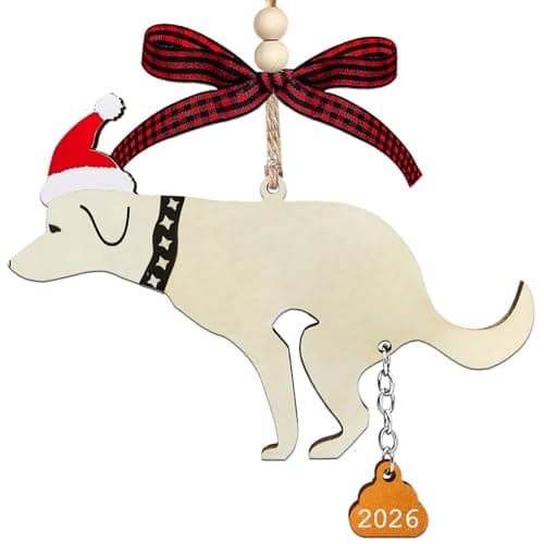 Funny Christmas Ornaments 2026, Wooden Dog Ornament - Fun Ornaments for Adults Exchange, Unique Ornament - Christmas Funny Gifts, Dog Gifts