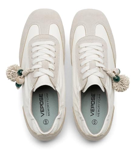 Vepose Women's Fashion Sneakers 8200 Beige Arch Support Comfortable 2026 Tennis Walking Shoes Size 11M US (CZR8200 Beige 11) - Thumbnail 6