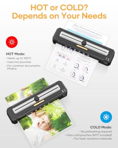 Laminator Machine 13-Inch,A3 Laminator Thermal with10 Laminating Sheets,Cold with Paper Trimmer, Home laminator High-Speed Jam-Free, Low-Noise Laminating Machine(Black) - Thumbnail 4