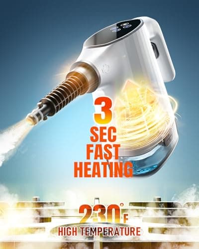 TEEVOGO Handheld Steam Cleaner, 3s Fast Heat Pressurized Steam Cleaner, Upgrade 450ml Removable Water Tank, Lightweight Portable Steamer for Cleaning Home, Kitchen, Bathroom, Car, Tile, Easy Refill - Thumbnail 2