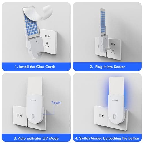 Solarush Indoor UV Fly Trap - Silent Gnat & Fruit Fly Catcher with Night Light, 400 sq.ft Coverage - Thumbnail 6
