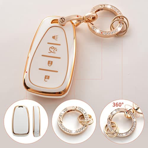RUABIBAN Key Fob Cover Compatible with Chevy, Soft TPU Key Case Protection Fit for Chevy Chevrolet Malibu Equinox Traverse Camaro Cruze Blazer Volt Bolt Smart 4 Buttons - Thumbnail 4