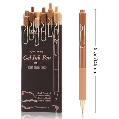 Niodel Gel Pens,6 Pcs Quick Drying Black Ink Medium Point 0.7mm Pens,Smooth Writing Pens with Silicone Sheath,Silent Click Pen Set for Journaling Note Taking (style_2) - Thumbnail 3