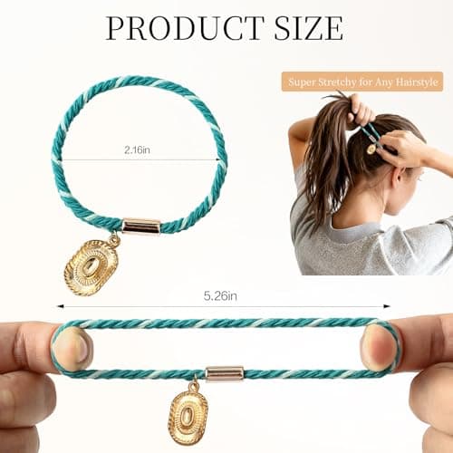 5 Pcs Hair Tie Bracelets for Women, Western Cowboy Hat & Boot Design Boho Hair Ties, No-Pull, No-Damage Elastic Hair Bands for Fine & Thick Hair Ponytail Holders - Thumbnail 4