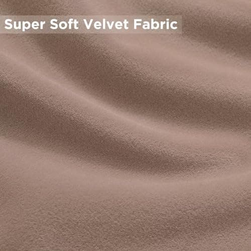 Joydeco Velvet Curtains Rose Beige Blackout Curtains Thermal Insulated 108 inches Long Window Curtains Soft Room Darkening Drapes for Bedroom Living Room Elegant Rod Pocket 2 Panels Rose Beige - Thumbnail 5