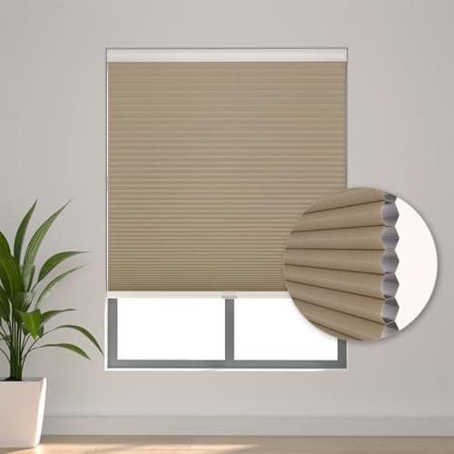 Changshade Blackout Blinds Black Out Shade for Indoor Windows, Cordless Cellular Shades Room Darkening Honeycomb Blinds for Bedroom, Bathroom, Shade Size 50 inch High 28 inch Wide, Brown - Thumbnail 5
