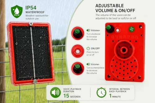 YouTeMei Solar Powered Pool Bird Frightening Tool with Rotating Reflective Lenses & Sound Function, Water-Filled Rubber Floating Base for Pool Pond Lake Boat Garden - Thumbnail 5