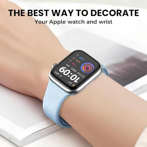 12 Pack Sport Bands Compatible with Apple Watch Band 38mm 40mm 41mm 42mm 44mm 45mm 46mm 49mm for Women Men,Soft Wristband Silicone Strap for iWatch Bands Series 11 10 9 8 7 6 5 4 3 2 1 Ultra SE - Thumbnail 5