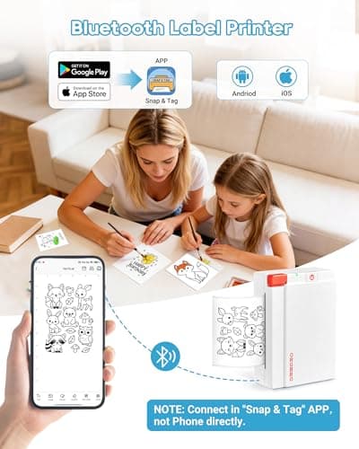 ORGBRO Sticker Printer Machine, X3 Mini Printer Print Pods Portable Thermal Inkless Sticker Maker, 2-3 Inch 300 DPI Bluetooth Pocket Printers for Smartphones, Notes, Journal, Photos, DIY, Kids Gift - Thumbnail 2