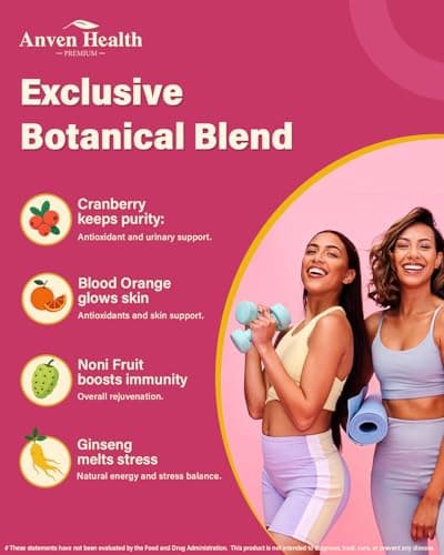 Anven Health Probiotics and Organic Prebiotics for Women pH Balance & Digestion- 60 Billion CFU Vaginal Probiotics with Cranberry D-Mannose, Vegan & Non-GMO for Urinary Tract & Immune | 90 Caps - Thumbnail 5
