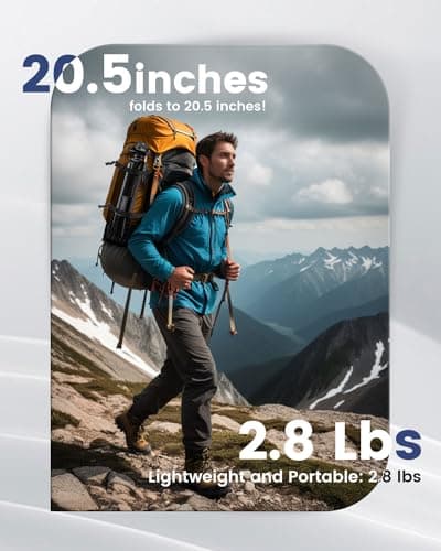 CAMBOFOTO 74″ Aluminum Camera Tripod – Heavy‐Duty Professional Tripod Stand for DSLR & Mirrorless Cameras, Smartphones & GoPro – Lightweight Travel Tripod with 360° Pan Head & Phone Mount - Thumbnail 3