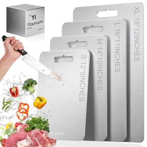 Titanium Cutting Board, 100% Pure Titanium Non Toxic Cutting Boards for Kitchen, Dishwasher Safe Chopping Board for Separating Raw Meat, Vegetables, Fruits, Odor Free & Knife Friendly(18"L x 12"W)