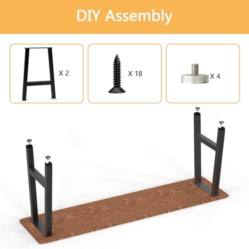 SNYXXOZ Table Legs 22”H x 15”W Heavy Duty Metal Furniture Legs H-Shape for Dining Table Kitchen Table Office Desk Table Base Replacement with Adjustable Feet Pads Screws 1000 LBS Load Black Set of 2 - Thumbnail 6