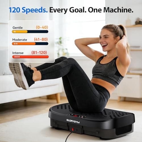 Curved Vibration Plate Exercise Machine for Weight Loss & Lymphatic Drainage, Extra Large Vibration Platform Machine with Manual Speed Control, 350lbs Capacity, Low Noise Shake Plate for Home - Thumbnail 4