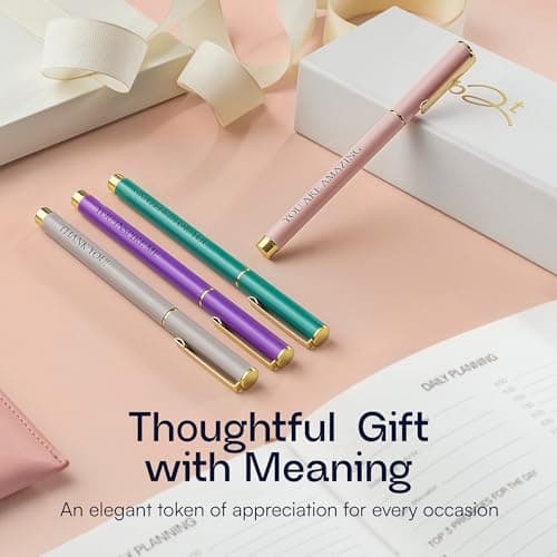 Appreciation Quotes Pen Set - Stocking Stuffer White Elephant Pens with Thank You Quotes, Gift Ready Case - Perfect for Mom, Sister, Christmas, Holiday Party, Coworker, Teacher, Employee Gratitude Day - Thumbnail 2