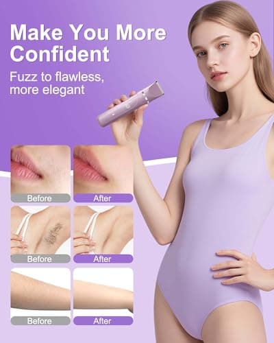 Electric Razors for Women 2 in 1 Bikini Trimmer for Women Flawless for Facial Hair Removal, Body & Legs, Waterproof Cordless Razors for Women with USB Charging Base, Perfect Self-Care Gift for Her - Thumbnail 6
