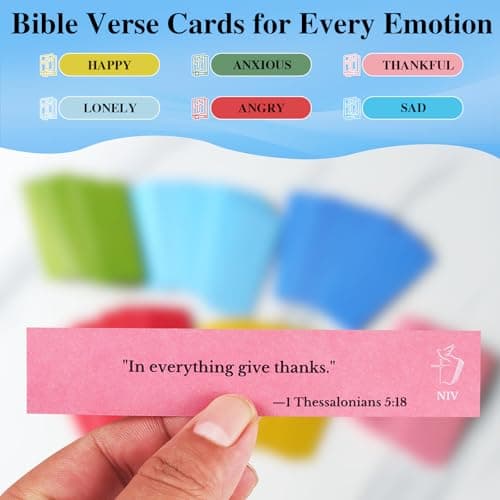Bible Verse Jar, Christian Gifts For Women Faith, Inspirational Gift for Mom, Read Me When Prayer Bible Jar for Men, Religious Home Decor, 90 Color Coded Scripture Cards with Cross Necklace - Thumbnail 3