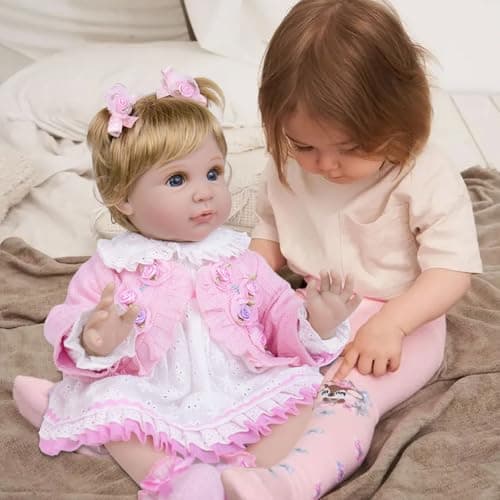 Milidool Lifelike Reborn Baby Dolls Girl - Realistic Newborn Silicone Real Life Baby Dolls with Complete Feeding Toy Accessories Set for 3+ Year Old Girls Gifts, Pretend Play, Collection - Thumbnail 3