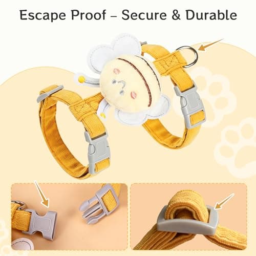 Cat Harness and Leash Set - Anti-Escape Adjustable Cat Vest, Soft Breathable Kitten Harness for Outdoor Walking and Training - Thumbnail 3