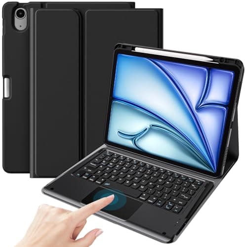 ProCase Touchpad Keyboard Case for iPad Air 13 Inch M4/M3/M2 (2026/2025/2024), Detachable Keyboard with Precision Trackpad, Laptop-Style Protective Cover for Work, Study, Travel & Everyday Use -Black - Image 1