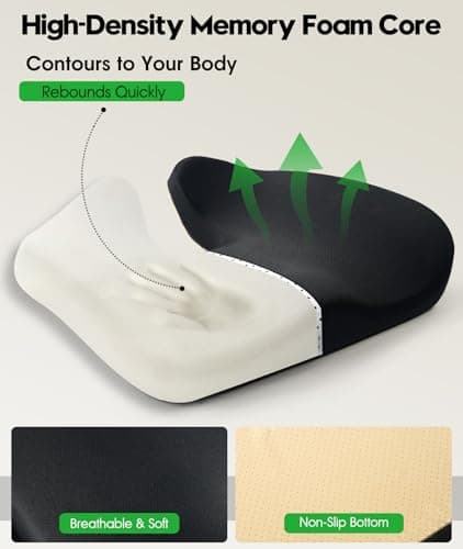 Irosiy Premium Seat Cushion - Pressure Relief Cushion for Office Chair, Car, Wheelchair | Cool Gel Memory Foam for Tailbone Pain Relief | Multi-Purpose Comfort - Thumbnail 3