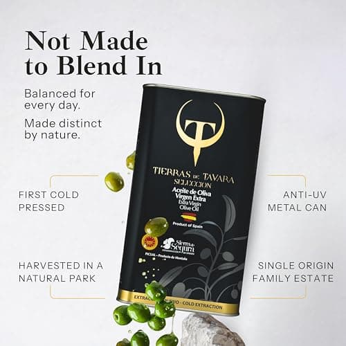 Tierras de Tavara Selection | Ultra High Polyphenol Extra Virgin Olive Oil, First Cold Pressed Spanish EVOO, Single Source, Family Owned | New Harvest December 2025 | 102 Fl Oz, 3 Liter Can - Thumbnail 3