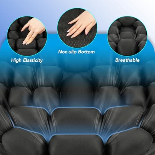 RUIERS Inflatable Seat Cushion, 34 Air Cell Travel Seat with Upgraded Air Nozzle for Hemorrhoid and Tailbone Pain Relief, Portable Airplane Seat Cushion for Car, Office Chairs & Home Living - Thumbnail 5