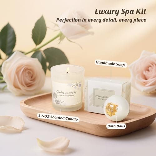 Mother's Day Gifts Set for Mom,Self-Care Gift Set for Women, Get Well Soon Gift Baskets, Spa Unique Birthday Gifts Box Feel Better Care Package, Thinking of You Gifts for Mom,Wife,Sister,Girlfriend - Thumbnail 5