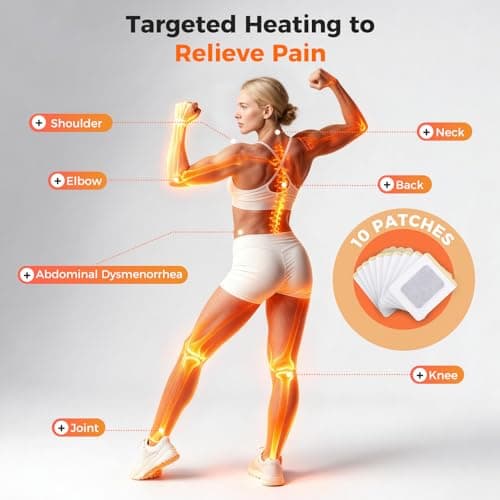 Far-Infrared Knee Pain Patches – 12 Hours Relief Long-Lasting Herbal Pain Patch Warmth for Sore Knees, Joints & Leg, Drug-Free Adhesive Heat Sticker Flexible for Movement, Daily Comfort (10 Count) - Thumbnail 4