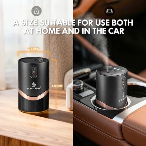 Waterless Diffuser for Essential Oil for Home and car, Sentiment Essential Oil Diffuser with Cold Air Technology, 2 Diffusion Modes, 4 Timer Settings (1/2/4/6H), Warm LED Light Rechargeable - Thumbnail 2